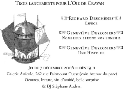 documentation by L'Oie de Cravan