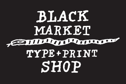 Exhibition flyer by The Black Market Type & Print Shop